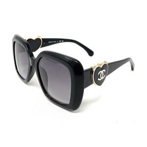 CHANEL Women's Sunglasses CH5518A 622/S6 Black Gold Grey 54mm